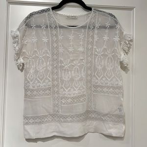 Ulla Johnson sheer lace blouse